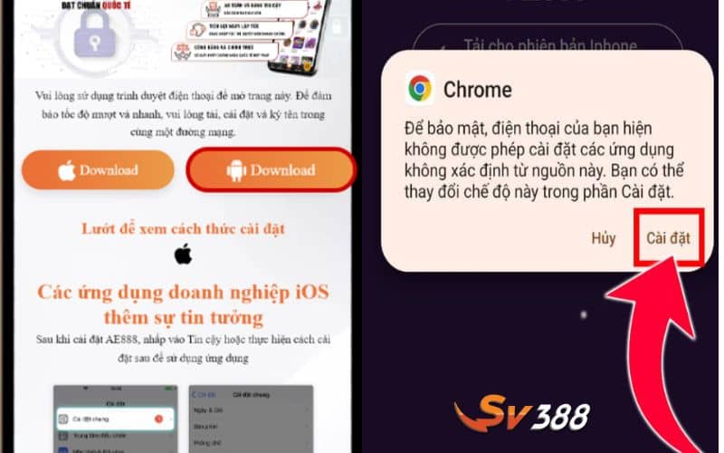 Truy cập vào trang chủ và chọn tải app cho Android